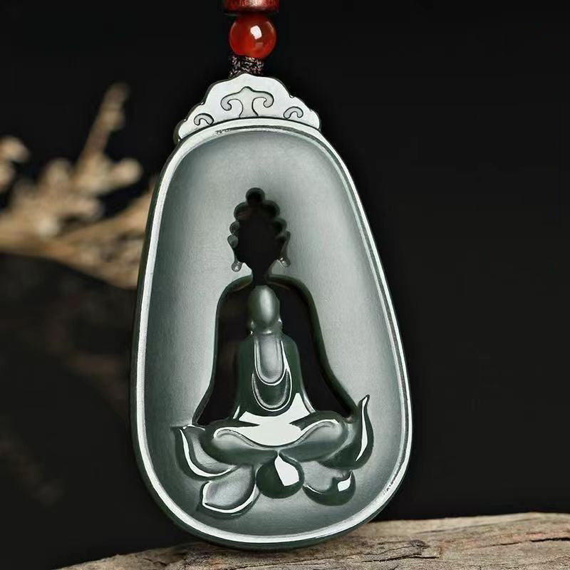 Natural Jade Pendant Buddha Nephrite Pendant