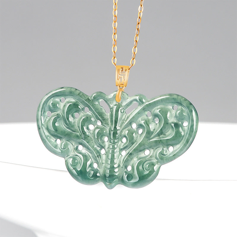 Natural Jade Pendant Butterfly Jadeite Pendant