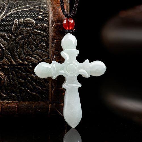 Natural Jade Pendant Cross Jadeite Pendant