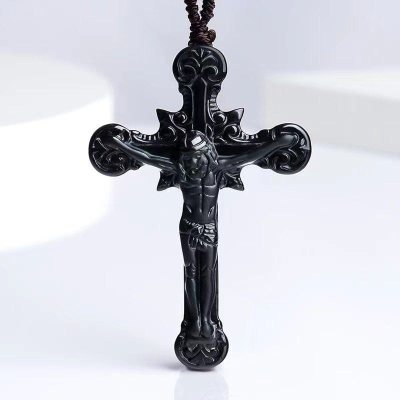 Natural Jade Pendant Cross Jadeite Pendant