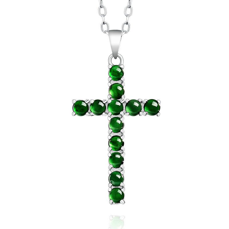 Natural Jade Pendant Cross Jadeite Pendant