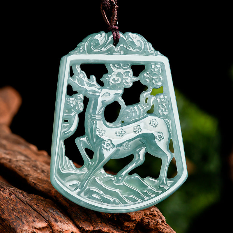 Natural Jade Pendant Deer Jadeite Pendant