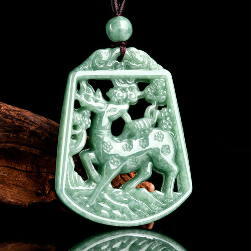 Natural Jade Pendant Deer Jadeite Pendant