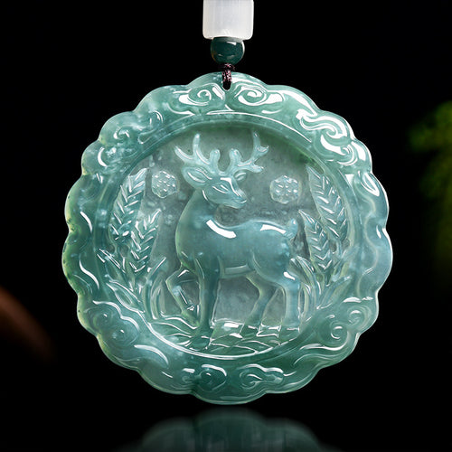 Natural Jade Pendant Deer Jadeite Pendant
