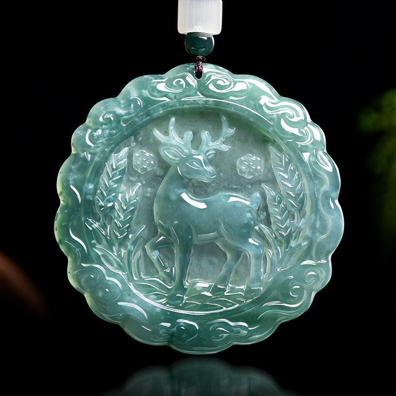 Natural Jade Pendant Deer Jadeite Pendant
