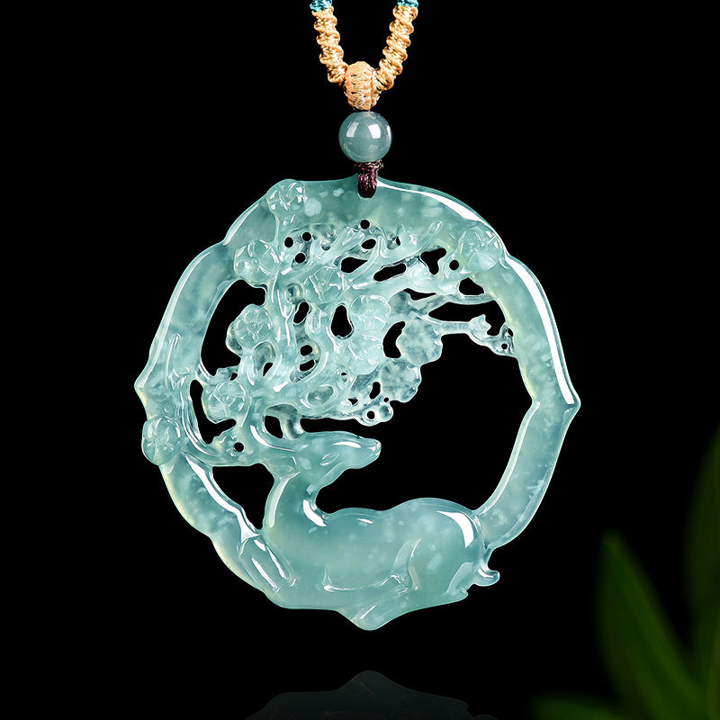 Natural Jade Pendant Deer Jadeite Pendant