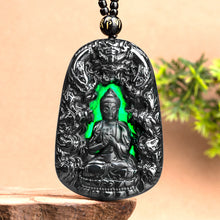 Natural Jade Pendant Dragon Amitabha Buddha Jadeite Pendant