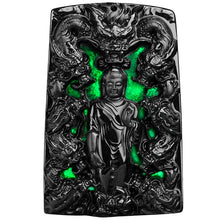 Natural Jade Pendant Dragon Amitabha Buddha Jadeite Pendant