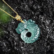 Natural Jade Pendant Dragon Fish Jadeite Pendant