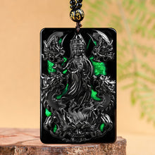 Natural Jade Pendant Dragon Guanyin Jadeite Pendant