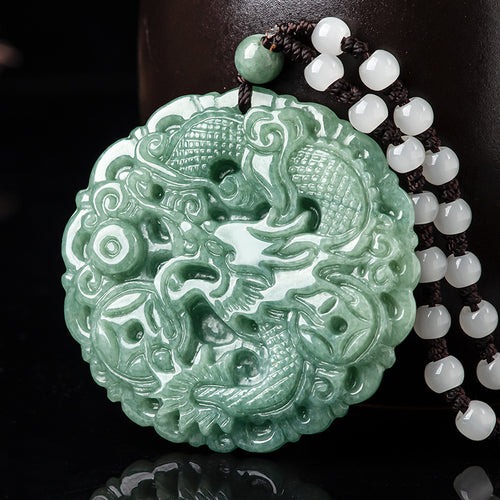 Natural Jade Pendant Dragon Jadeite Pendant