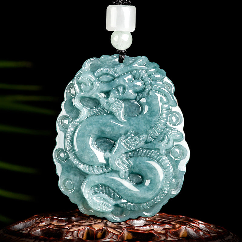Natural Jade Pendant Dragon Jadeite Pendant