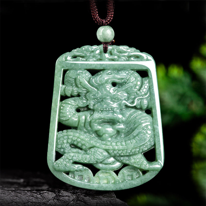 Natural Jade Pendant Dragon Jadeite Pendant
