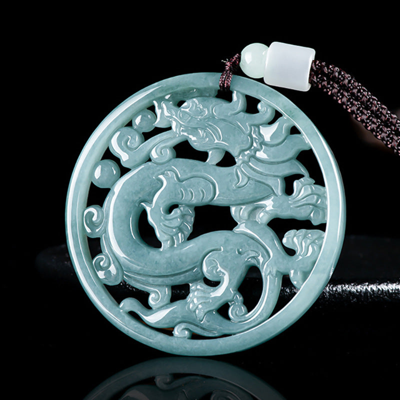 Natural Jade Pendant Dragon Jadeite Pendant