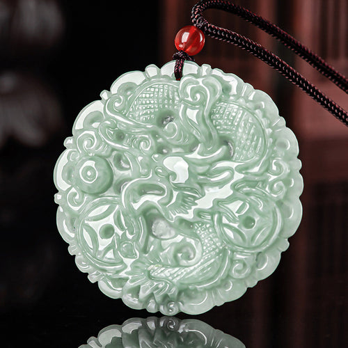 Natural Jade Pendant Dragon Jadeite Pendant