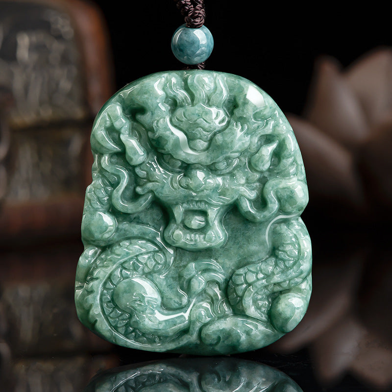 Natural Jade Pendant Dragon Jadeite Pendant