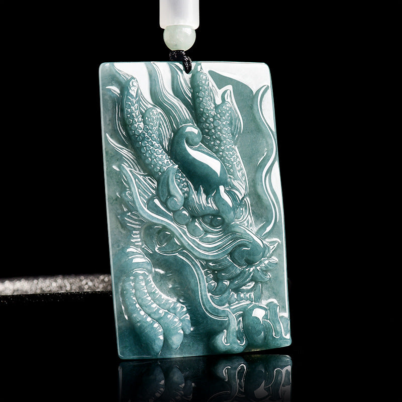Natural Jade Pendant Dragon Jadeite Pendant