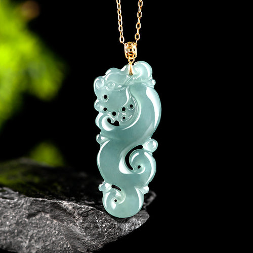 Natural Jade Pendant Dragon Jadeite Pendant
