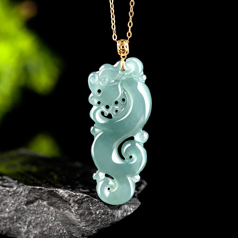 Natural Jade Pendant Dragon Jadeite Pendant