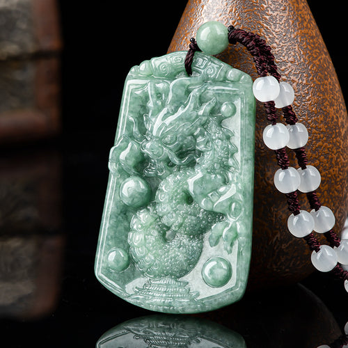 Natural Jade Pendant Dragon Jadeite Pendant