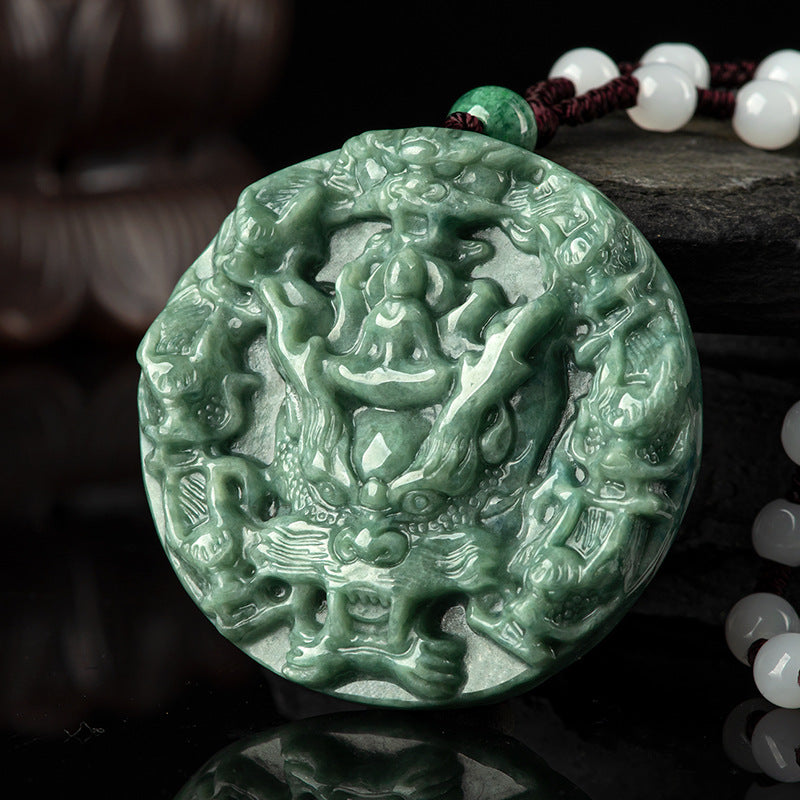 Natural Jade Pendant Dragon Jadeite Pendant
