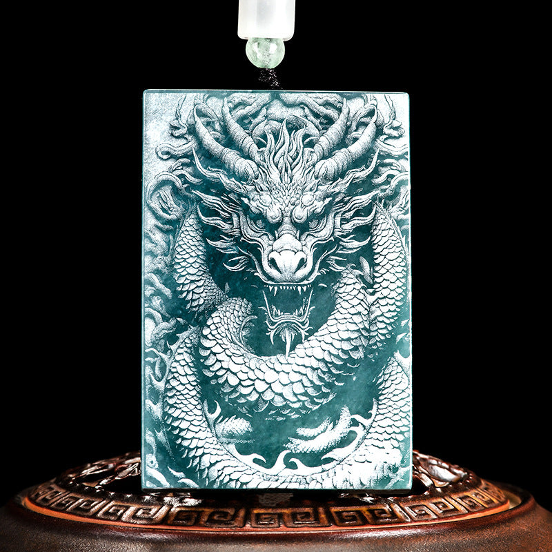 Natural Jade Pendant Dragon Jadeite Pendant