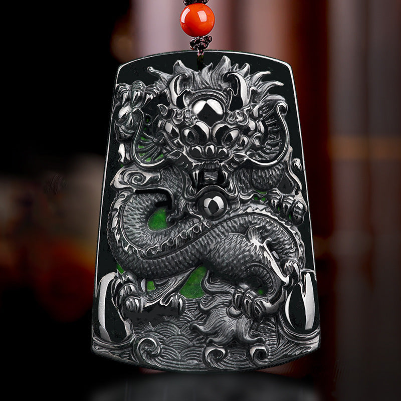 Natural Jade Pendant Dragon Jadeite Pendant