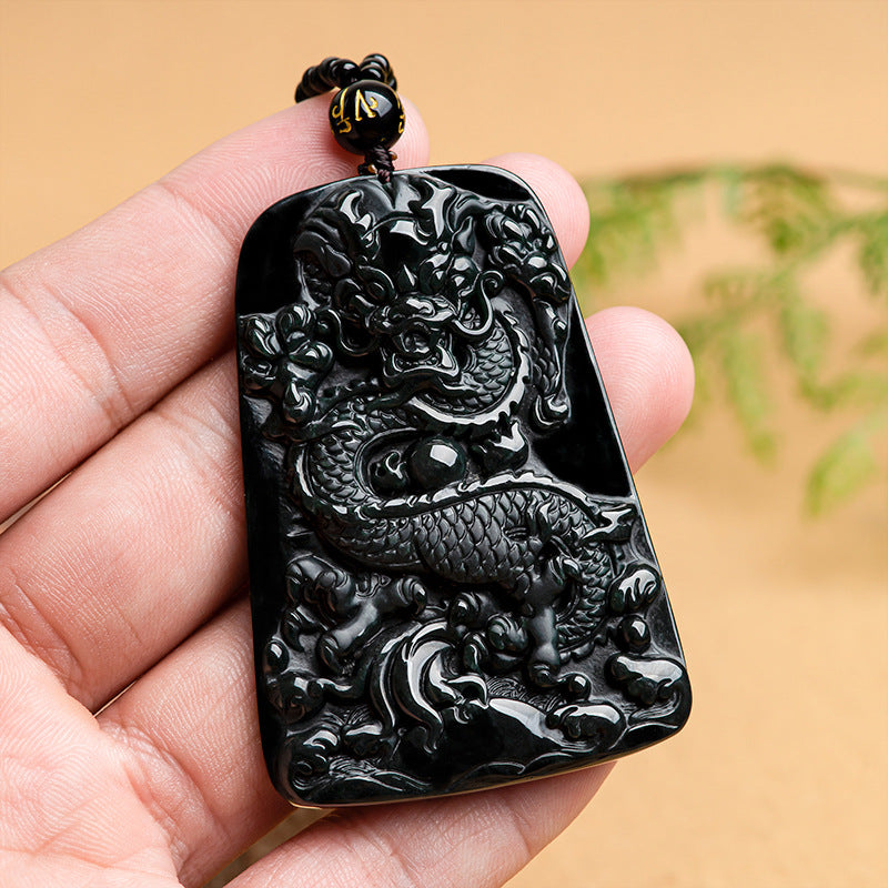 Natural Jade Pendant Dragon Jadeite Pendant