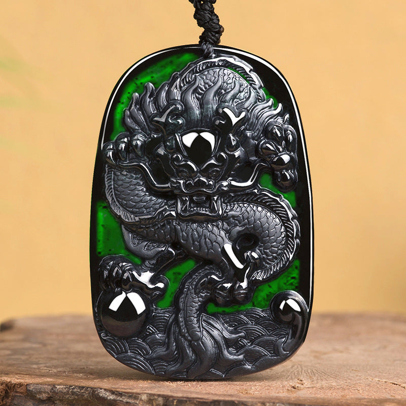 Natural Jade Pendant Dragon Jadeite Pendant