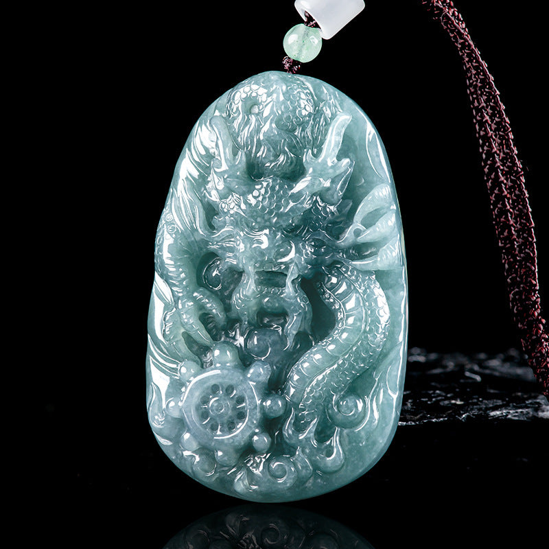 Natural Jade Pendant Dragon Jadeite Pendant