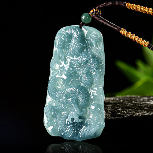 Natural Jade Pendant Dragon Jadeite Pendant