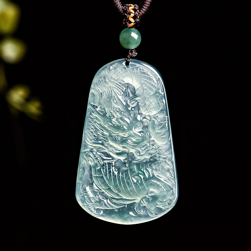 Natural Jade Pendant Dragon Jadeite Pendant