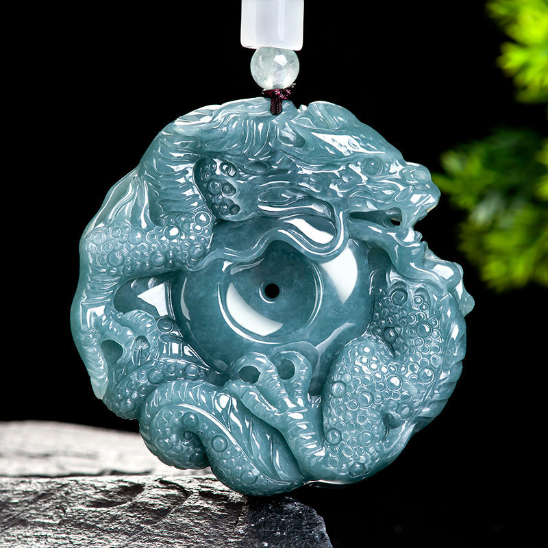 Natural Jade Pendant Dragon Jadeite Pendant