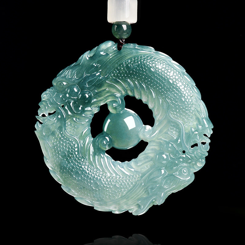 Natural Jade Pendant Dragon Jadeite Pendant