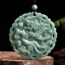 Natural Jade Pendant Dragon Phoenix Jadeite Pendant