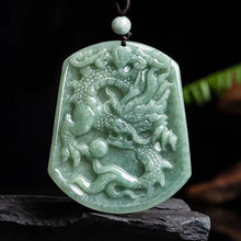 Natural Jade Pendant Dragon Phoenix Jadeite Pendant