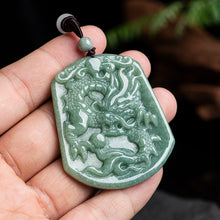 Natural Jade Pendant Dragon Phoenix Jadeite Pendant