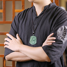 Natural Jade Pendant Dragon Phoenix Jadeite Pendant