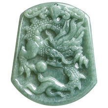 Natural Jade Pendant Dragon Phoenix Jadeite Pendant