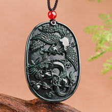Natural Jade Pendant Dragon Phoenix Jadeite Pendant