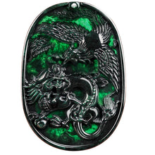 Natural Jade Pendant Dragon Phoenix Jadeite Pendant