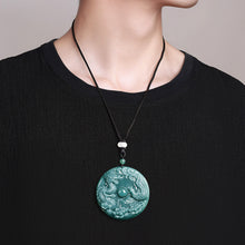 Natural Jade Pendant Dragon Phoenix Jadeite Pendant