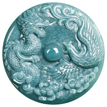 Natural Jade Pendant Dragon Phoenix Jadeite Pendant