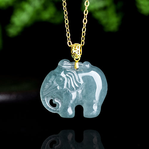 Natural Jade Pendant Elephant Jadeite Pendant