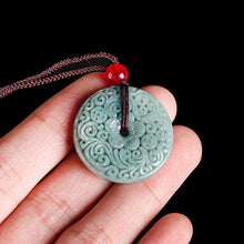 Natural Jade Pendant Flower Bi Jadeite Pendant