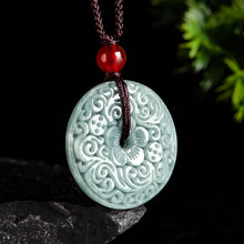 Natural Jade Pendant Flower Bi Jadeite Pendant