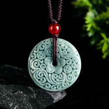 Natural Jade Pendant Flower Bi Jadeite Pendant