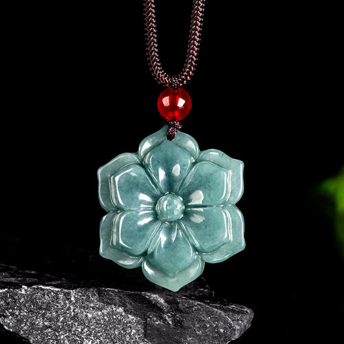 Natural Jade Pendant Flower Jadeite Pendant