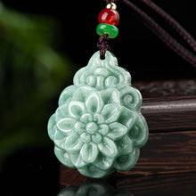 Natural Jade Pendant Flower Jadeite Pendant