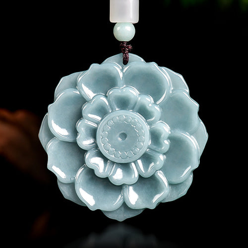 Natural Jade Pendant Flower Jadeite Pendant